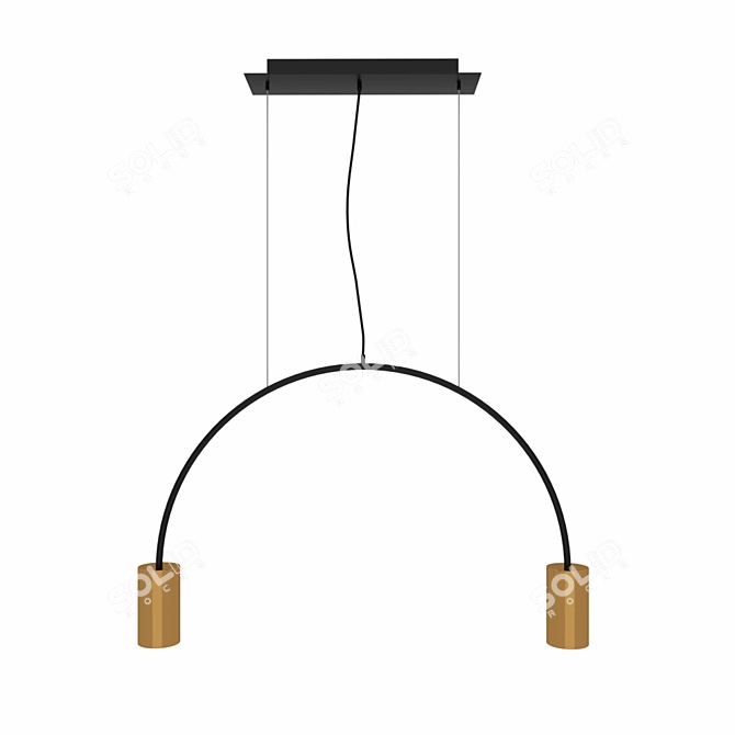 Modern Pendant Light with GU10 Socket 3D model image 1