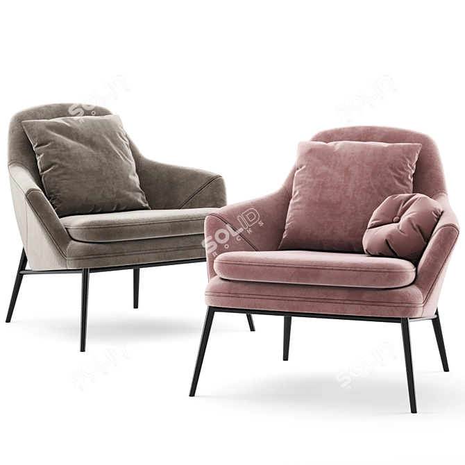 Cozy embrace armchair 3D model image 2