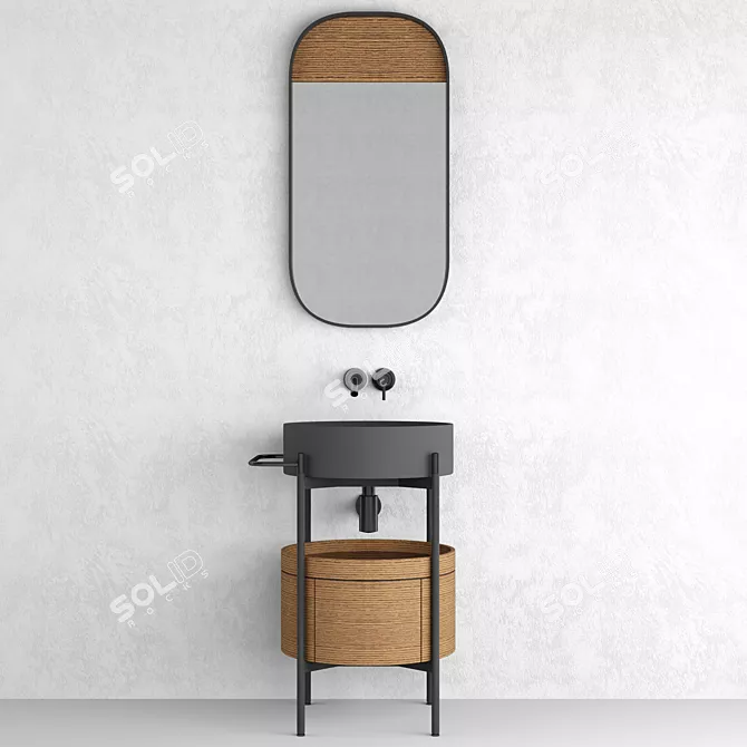 Sleek Mirrored Bathroom Cabinet | 009 3D model image 2