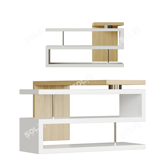 Spacious Writing Table: 130 x 175 cm 3D model image 2