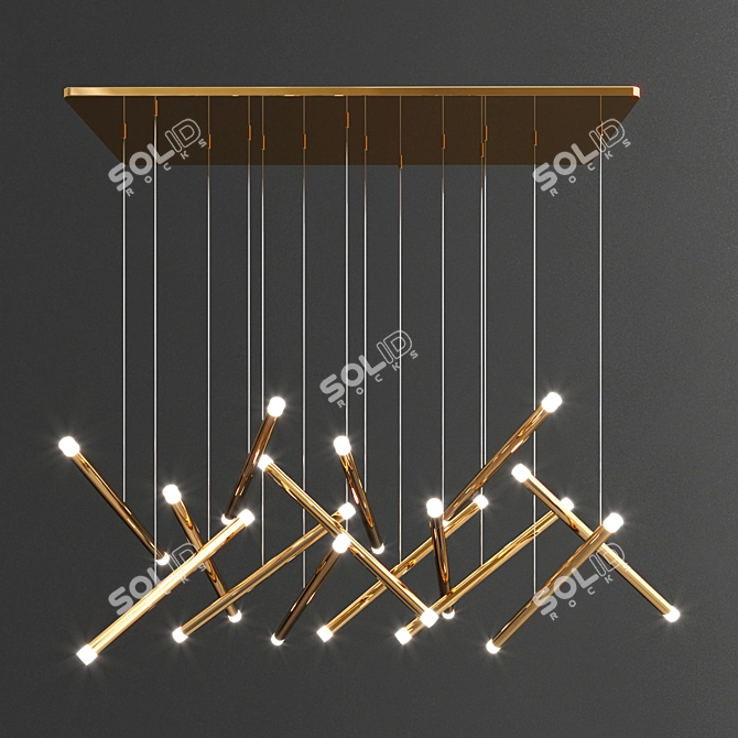 Sleek LED Chandeliers: Modern Minimalist Collection 3D model image 2