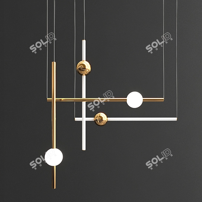 Sleek LED Chandeliers: Modern Minimalist Collection 3D model image 4