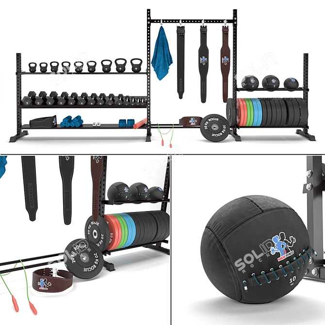 Ultimate Gym Tools Set 3D model image 3