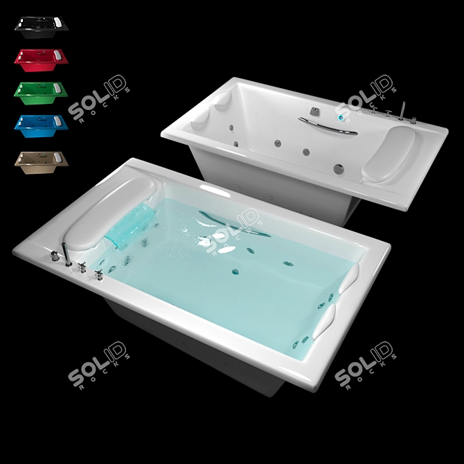 Luxury Hydrotherapy Bathtub 3D model image 1