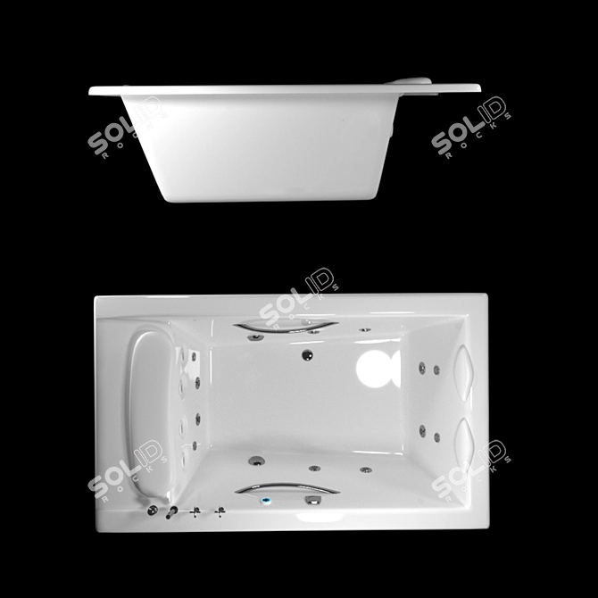 Luxury Hydrotherapy Bathtub 3D model image 4