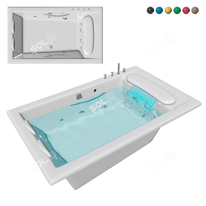 Luxury Hydrotherapy Bathtub 3D model image 6