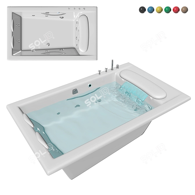 Luxury Hydrotherapy Bathtub 3D model image 9