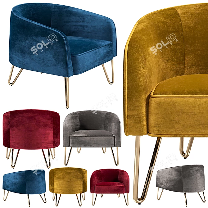 Regal Queen Armchair 3D model image 1