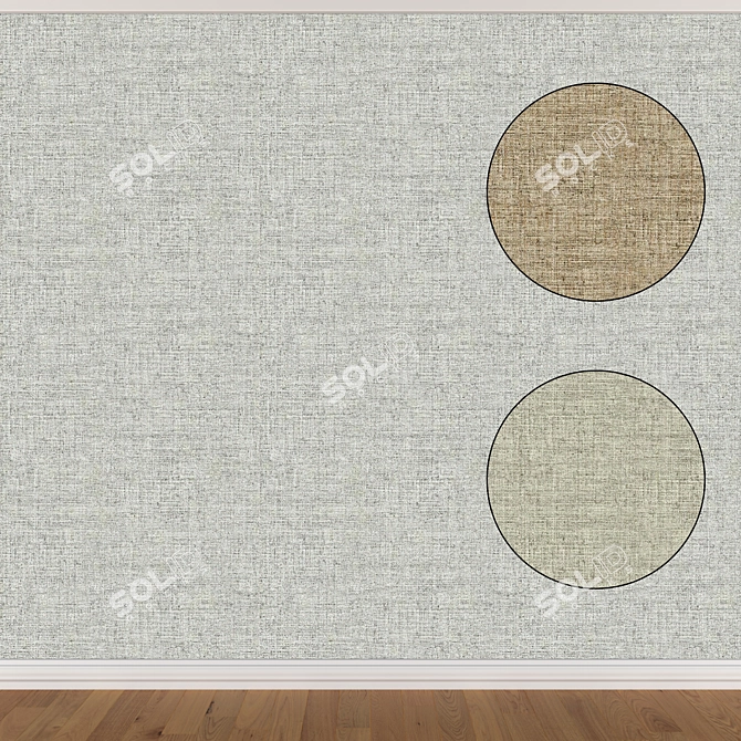 Seamless Wallpaper Set - 3 Color Options 3D model image 1