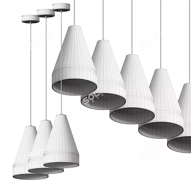 Tamara Modern Pendant Lamp: Elegant Art Deco Inspired Design 3D model image 2