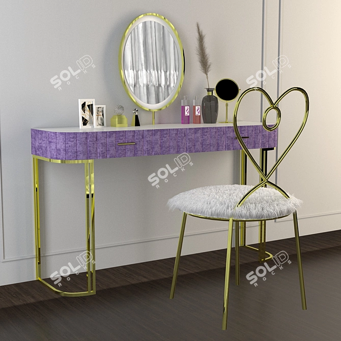 Elegant Vanity Set: Dressing Table, 2015 Design 3D model image 1