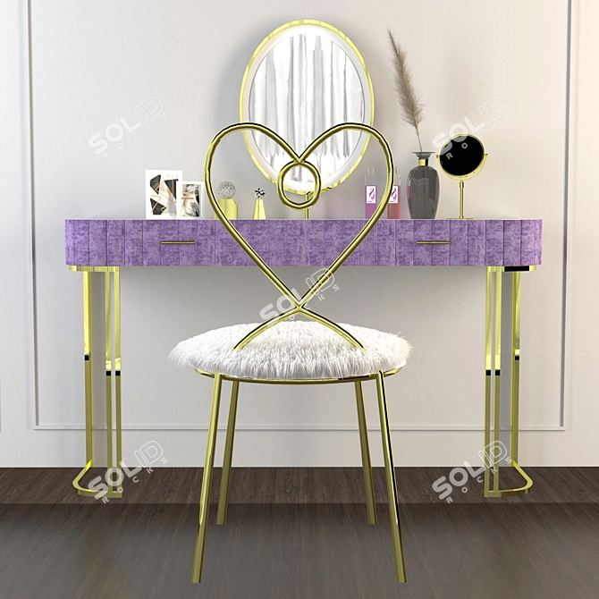 Elegant Vanity Set: Dressing Table, 2015 Design 3D model image 5