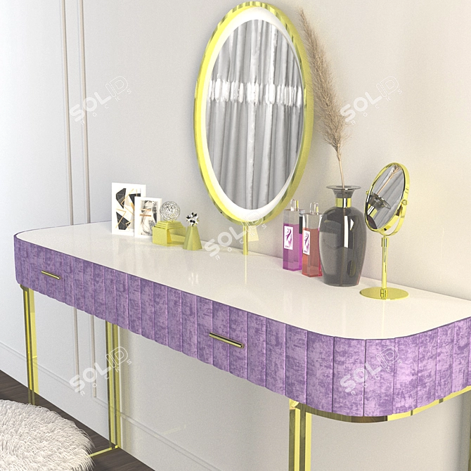 Elegant Vanity Set: Dressing Table, 2015 Design 3D model image 6