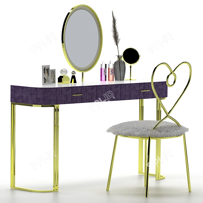 Elegant Vanity Set: Dressing Table, 2015 Design 3D model image 7