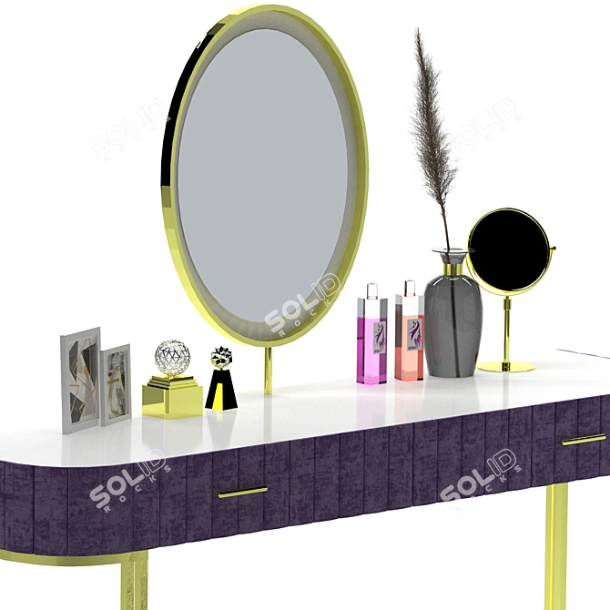 Elegant Vanity Set: Dressing Table, 2015 Design 3D model image 9