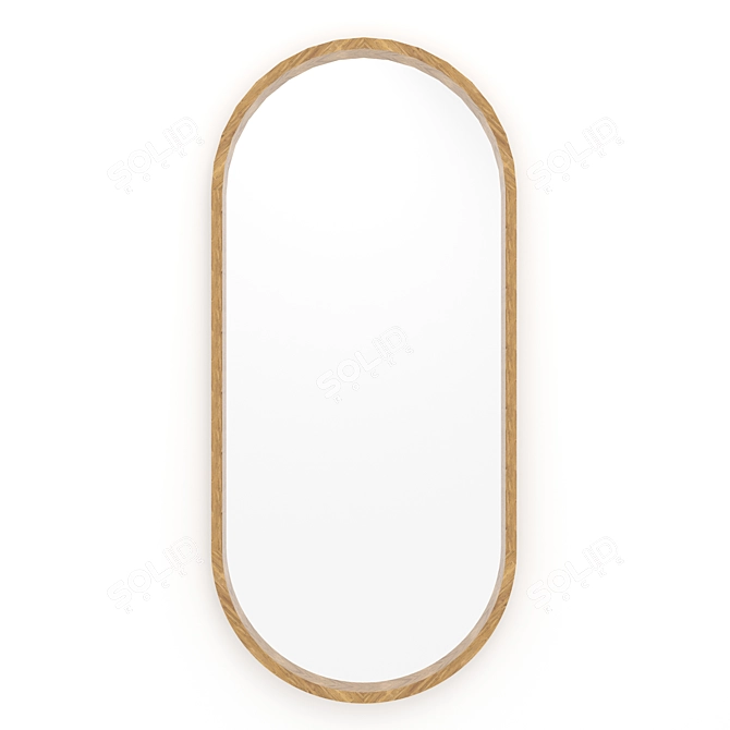 Elegant Ash Capsule Oval Mirror 3D model image 1