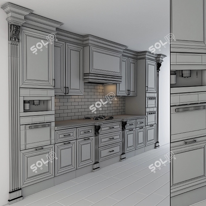 Ultimate Black Kitchen Set 3D model image 5