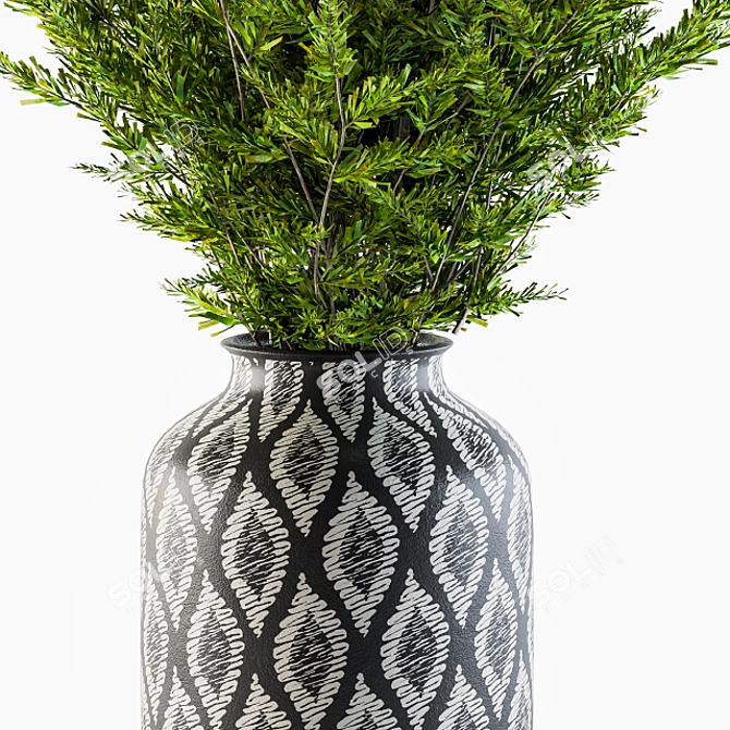 Branch in Vase: Cordifolia Beauty 3D model image 2