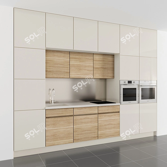 Bosch Kitchen Set - Coffee Maker & Oven 3D model image 4