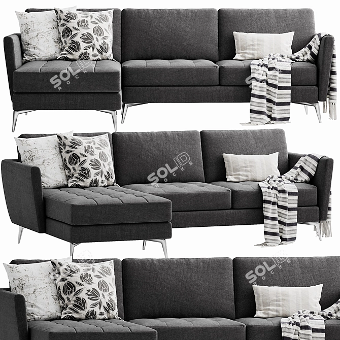 Modern Osaka Chaise: Sleek Design & Comfort 3D model image 1