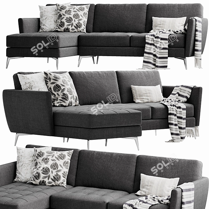 Modern Osaka Chaise: Sleek Design & Comfort 3D model image 2