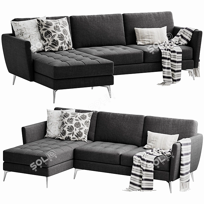 Modern Osaka Chaise: Sleek Design & Comfort 3D model image 3