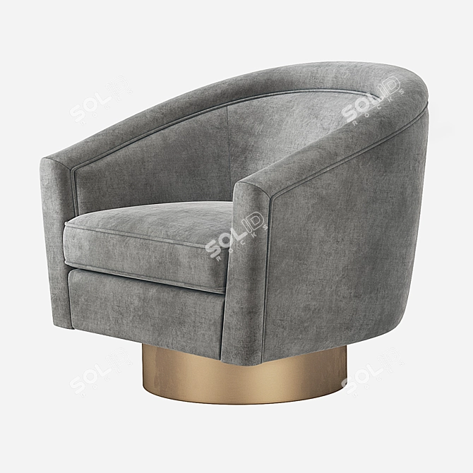 Elegant Catene Swivel Barrel Chair 3D model image 3