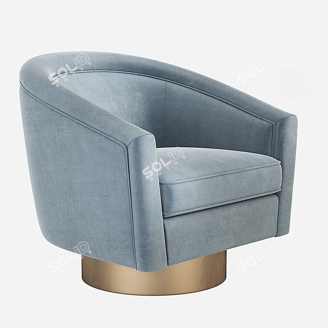 Elegant Catene Swivel Barrel Chair 3D model image 4