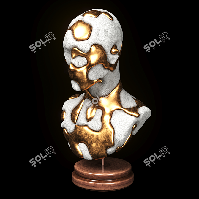 Lava Fusion Set: Gold & Concrete Sculptures 3D model image 5