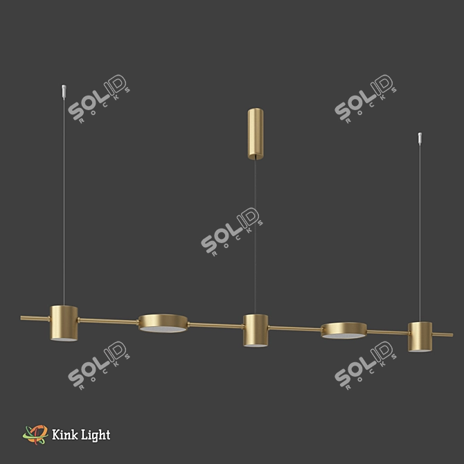 Bronze Loft Suspension Light 3D model image 1