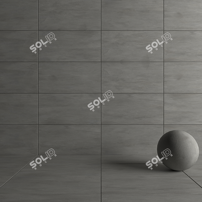 Luce Acciaio Concrete Wall Tiles: Sleek & Stylish 3D model image 4