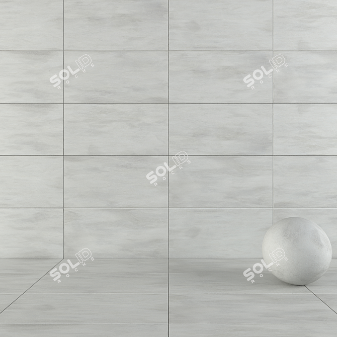 Luce Perla Concrete Wall Tiles - Modern and Versatile 3D model image 1