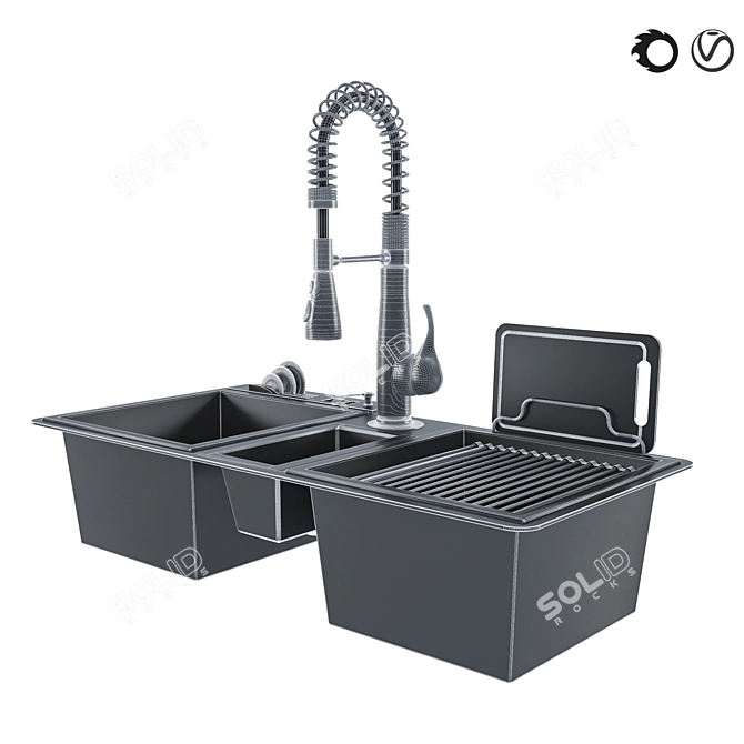 Versatile Sink Collection: 6-in-1 Design 3D model image 4