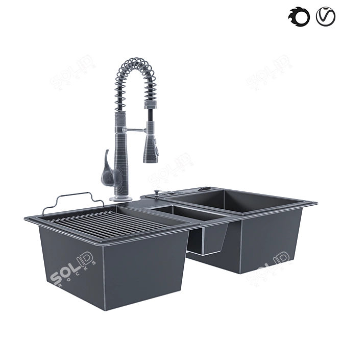 Versatile Sink Collection: 6-in-1 Design 3D model image 7