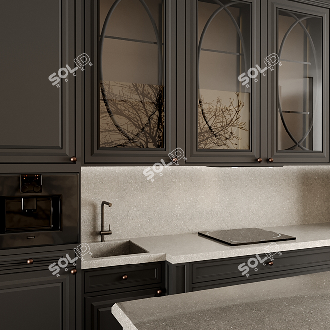 Versatile Modular Kitchen Design 3D model image 3