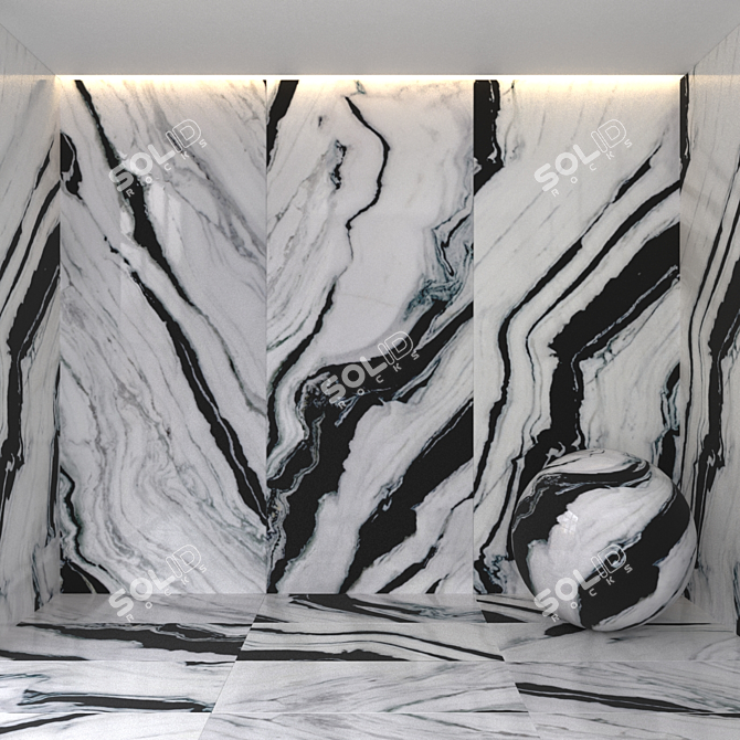 Pristine Panda Marble Tile 3D model image 1