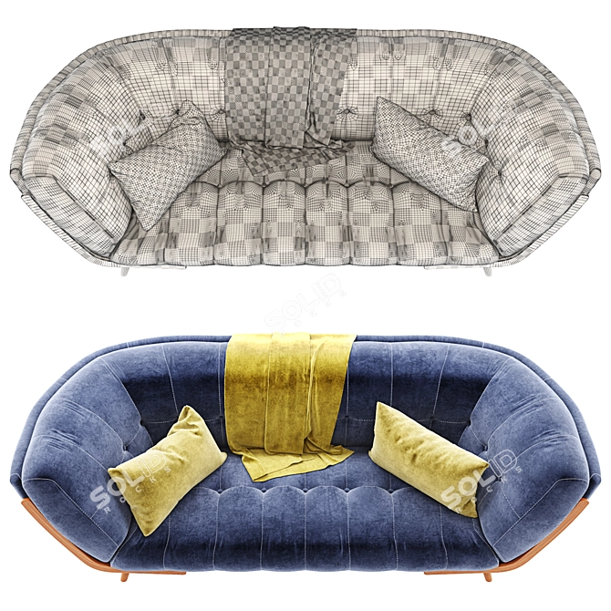 Modern Studio Fabric Sofa 3D model image 2