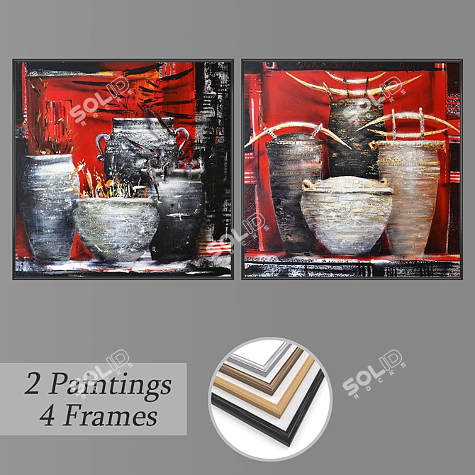 Versatile Set of Wall Paintings 3D model image 1