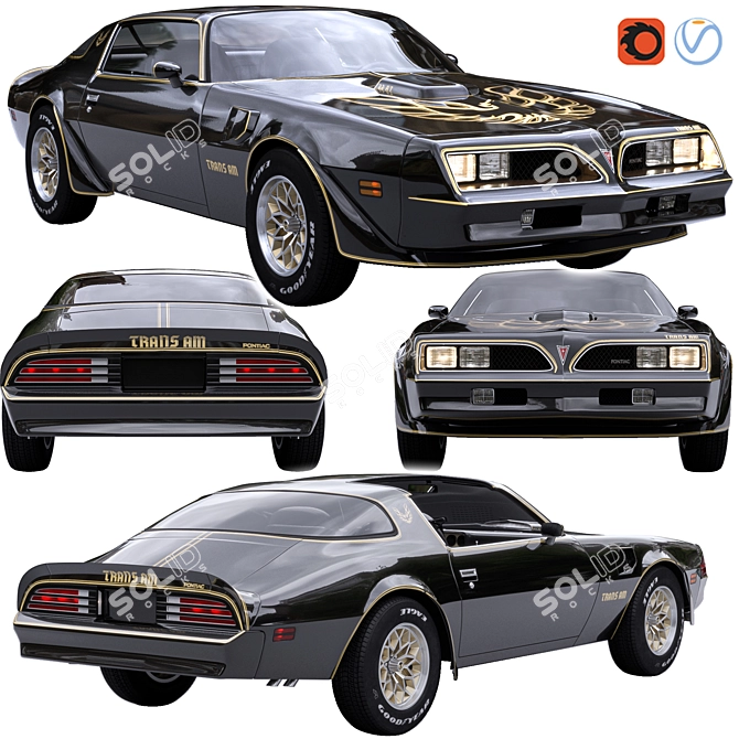 Classic Muscle: Pontiac Firebird Trans Am 3D model image 1