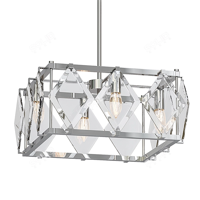 Modern Glass Rhombus Square Chandelier 3D model image 1