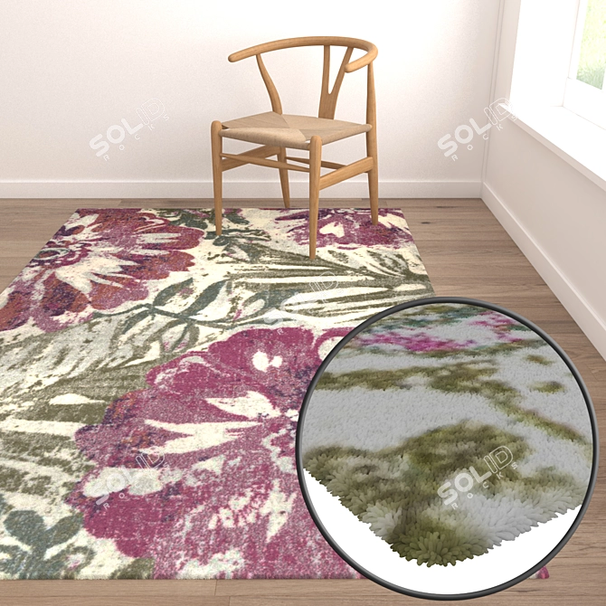 High-Quality Carpet Set with 3 Variations 3D model image 5