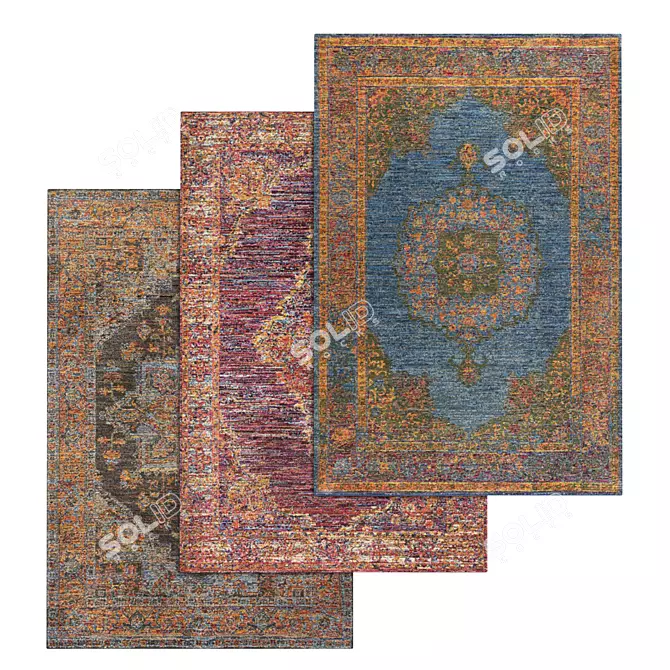 Luxury Carpet Set with High-Quality Textures 3D model image 1
