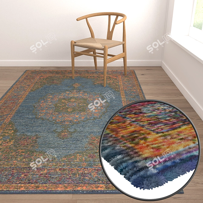 Luxury Carpet Set with High-Quality Textures 3D model image 5