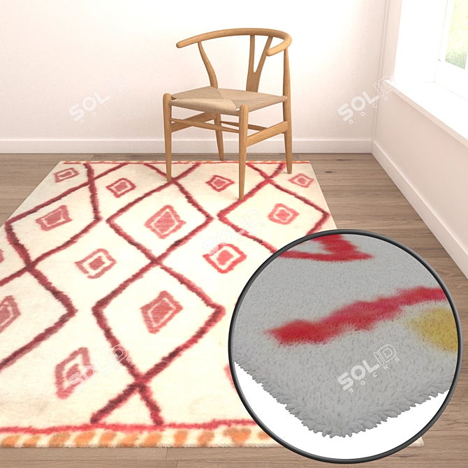 Luxury Textured Carpet Set 3D model image 5