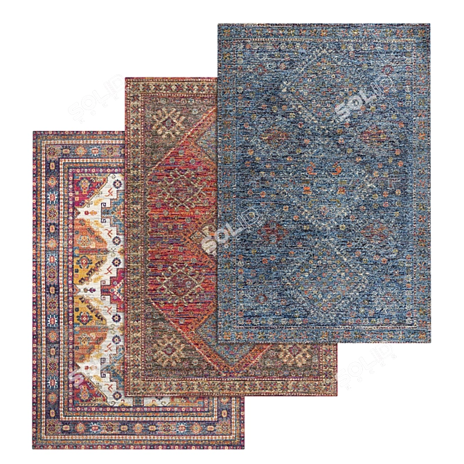 Luxury Carpet Set: High-Quality Textures 3D model image 1