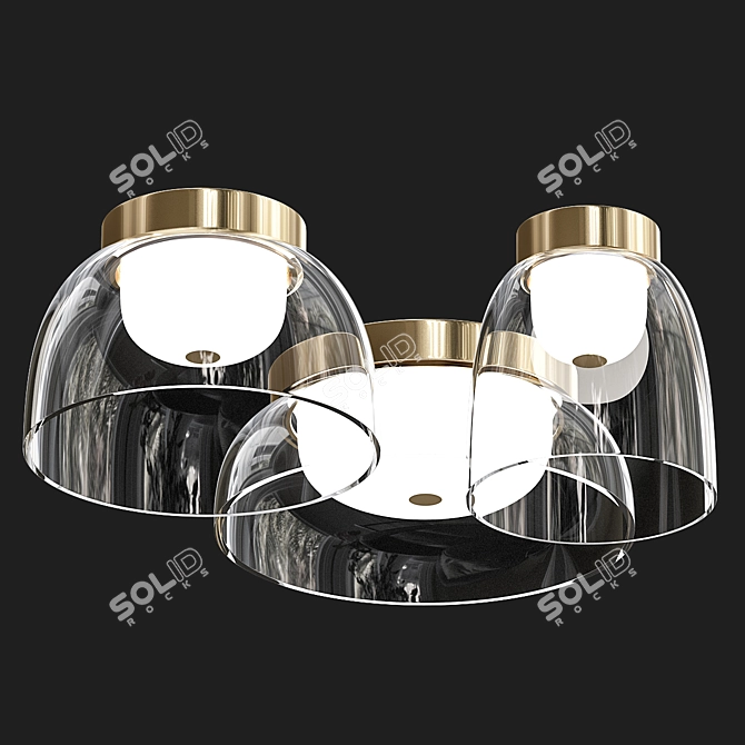 Clear Glass LED Ceiling Light 3D model image 1