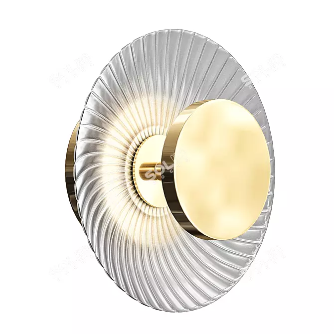 Golden LED Ceiling Light 3D model image 1