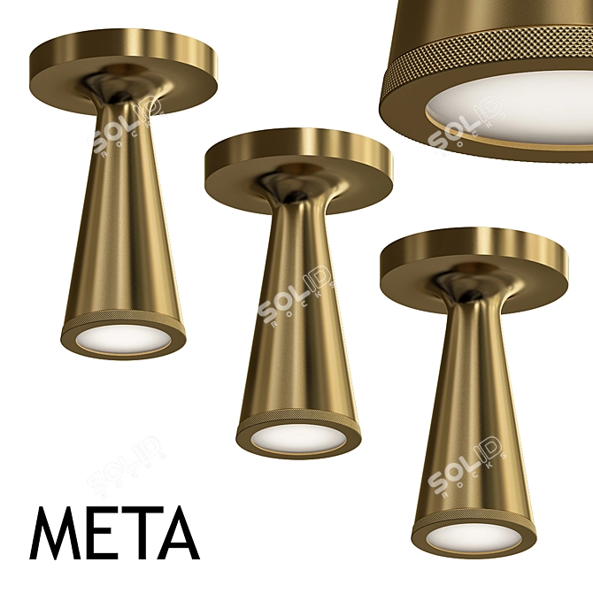 Modern Metal Ceiling Light 3D model image 1