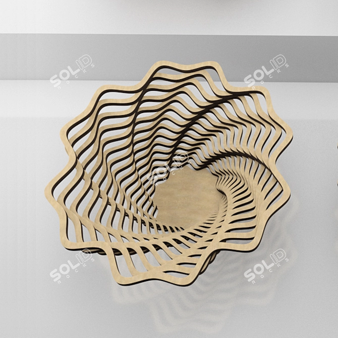 EcoCraft Wooden Bowls: Artistic and Sustainable 3D model image 5