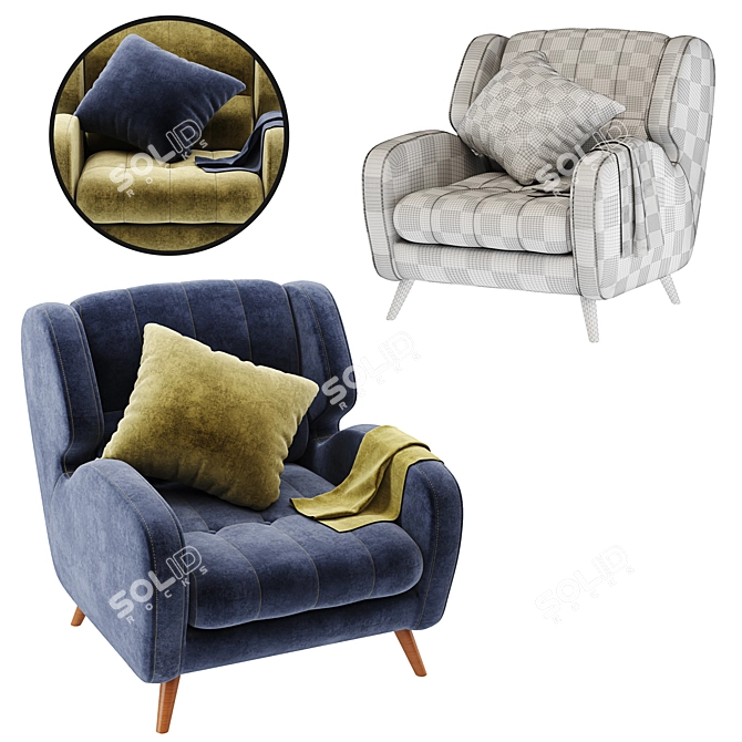 Versatile Studio Armchair - Customizable Colors 3D model image 2